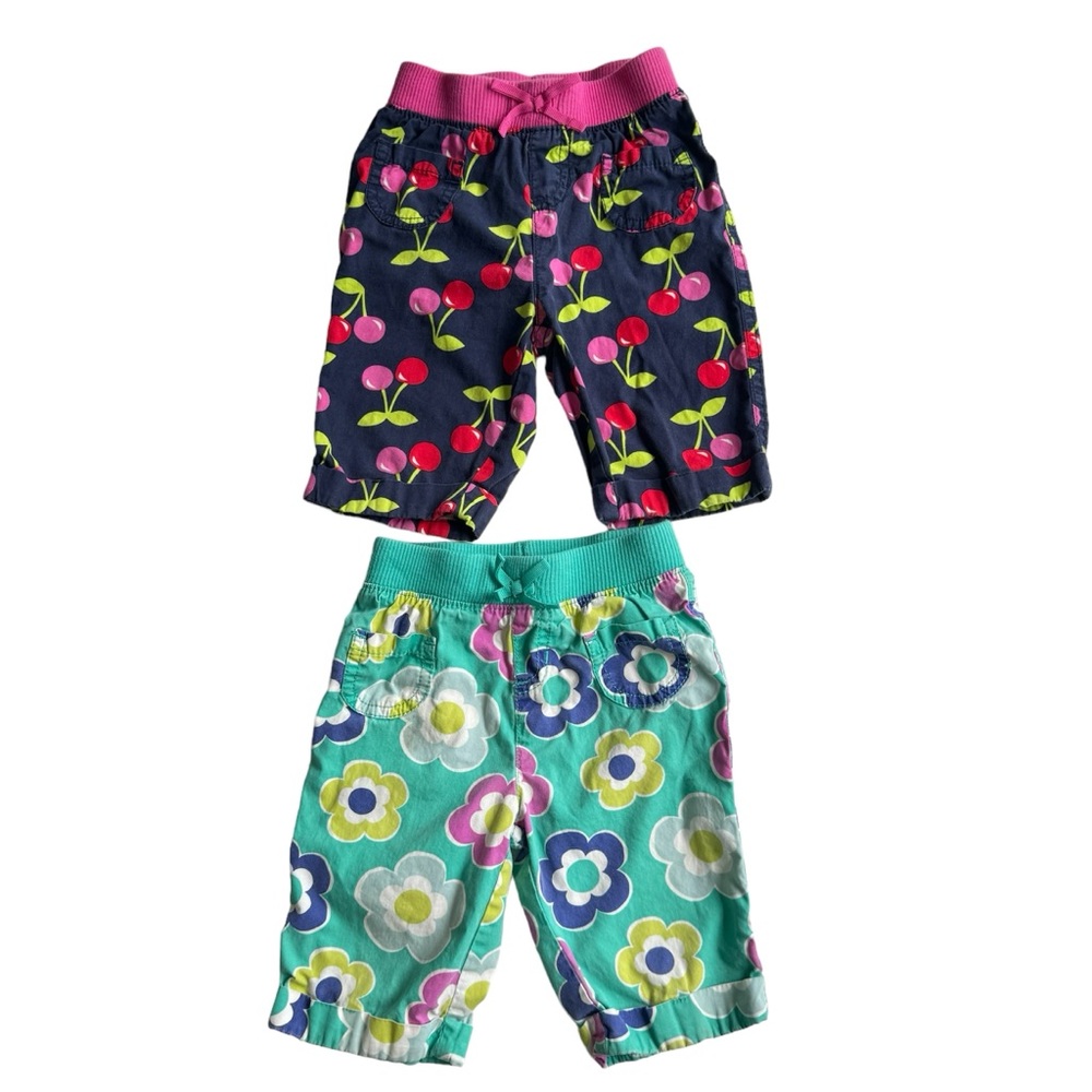 2 PAIRS 18 MONTHS JUMPING BEANS CAPRI PANTS TEAL AND NAVY BLUE